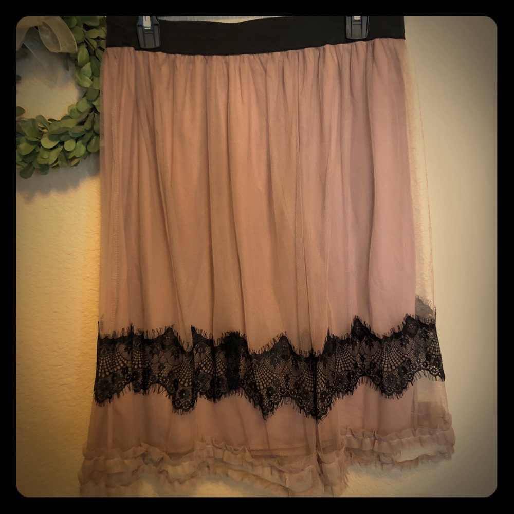 Lace and Tulle Ruffle Skirt